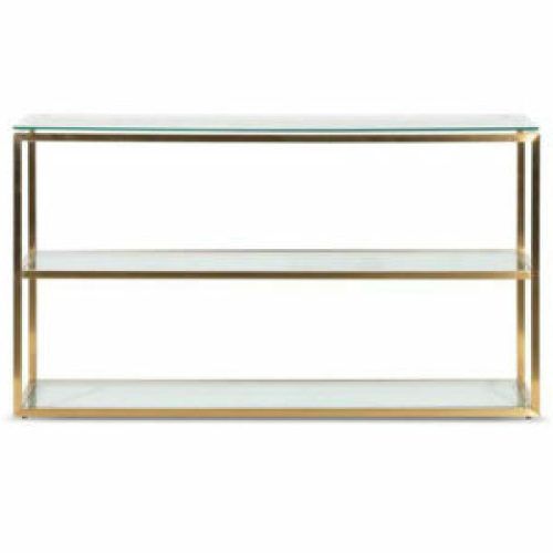 Square Black And Brushed Gold Console Tables (Photo 10 of 20)