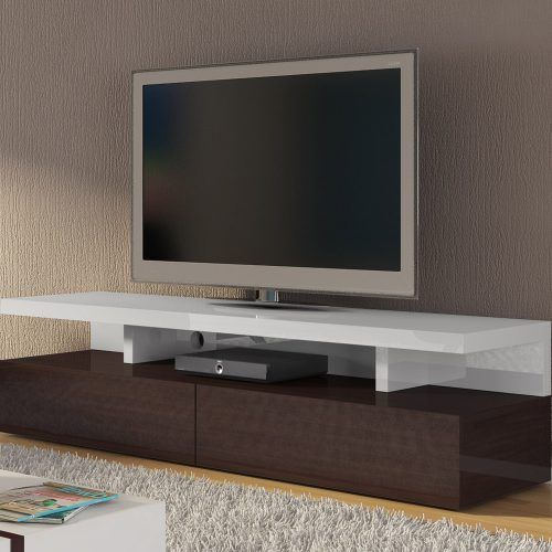 Tv Stands With 2 Open Shelves 2 Drawers High Gloss Tv Unis (Photo 3 of 20)