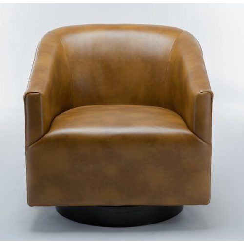 Faux Leather Barrel Chairs (Photo 12 of 20)