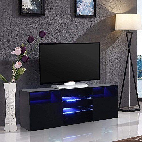 Zimtown Tv Stands With High Gloss Led Lights (Photo 5 of 20)