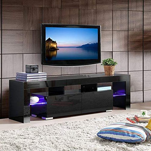 Modern Black Floor Glass Tv Stands With Mount (Photo 11 of 20)