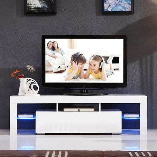47" Tv Stands High Gloss Tv Cabinet With 2 Drawers (Photo 9 of 20)
