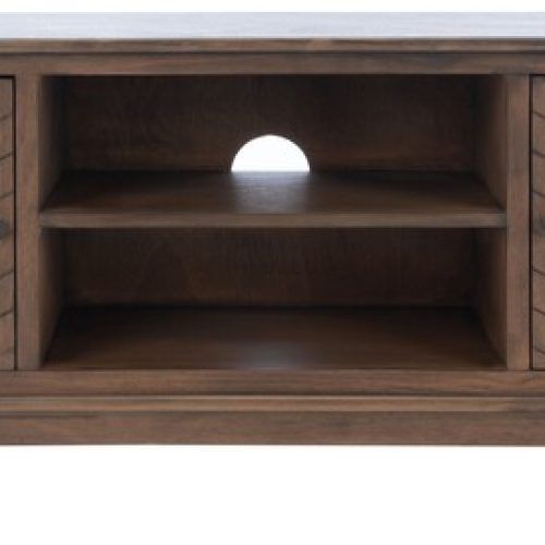 Media Console Cabinet Tv Stands With Hidden Storage Herringbone Pattern Wood Metal (Photo 14 of 20)