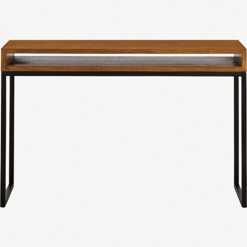 Parsons Walnut Top & Elm Base 48X16 Console Tables (Photo 2 of 20)