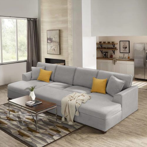 U-Shaped Sectional Sofa With Pull-Out Bed (Photo 3 of 20)