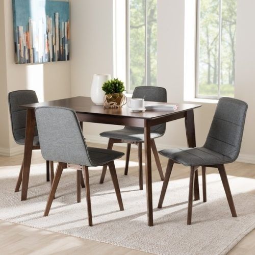 Caden 5 Piece Round Dining Sets With Upholstered Side Chairs (Photo 11 of 20)