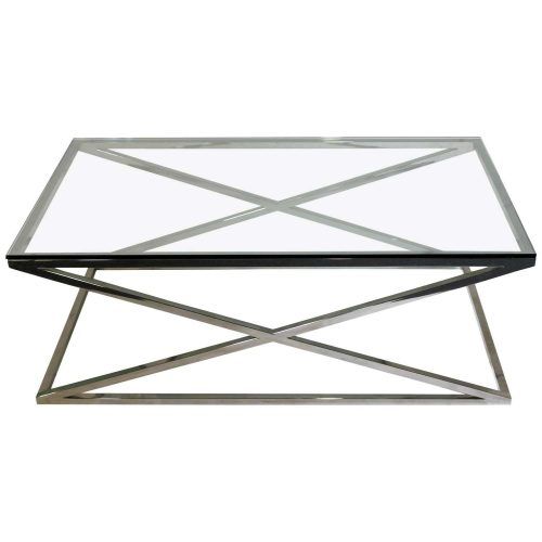 Rectangle Glass Chrome Coffee Tables (Photo 16 of 20)