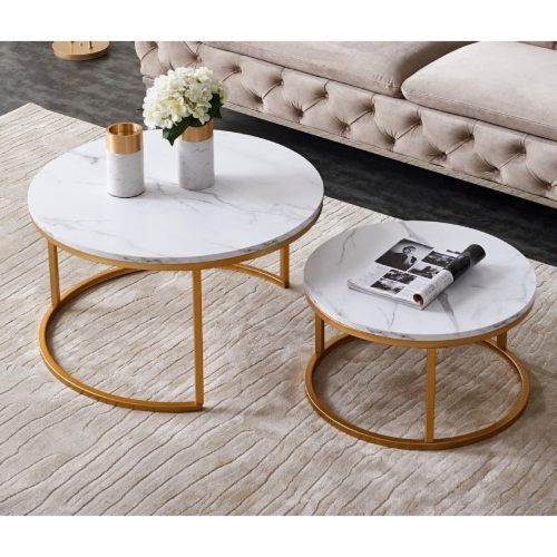 2-Piece Round Coffee Tables Set (Photo 12 of 20)