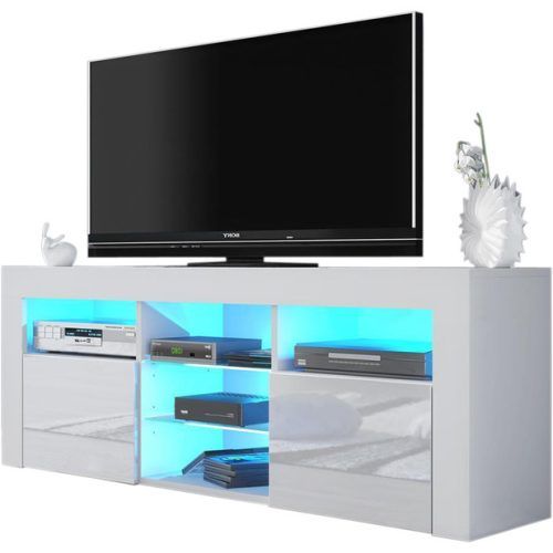 Zimtown Tv Stands With High Gloss Led Lights (Photo 13 of 20)