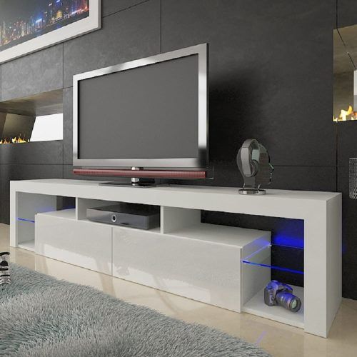 Milano White Tv Stands With Led Lights (Photo 1 of 20)