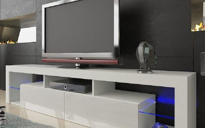 20 Inspirations Milano White Tv Stands with Led Lights