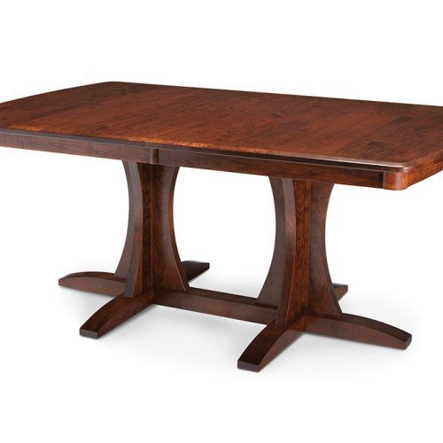 Gaspard Extendable Maple Solid Wood Pedestal Dining Tables (Photo 7 of 20)