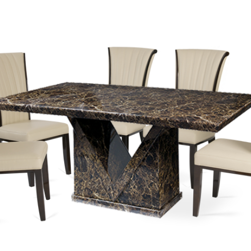 Marble Effect Dining Tables And Chairs (Photo 5 of 20)