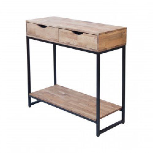 Metal And Mission Oak Console Tables (Photo 13 of 20)