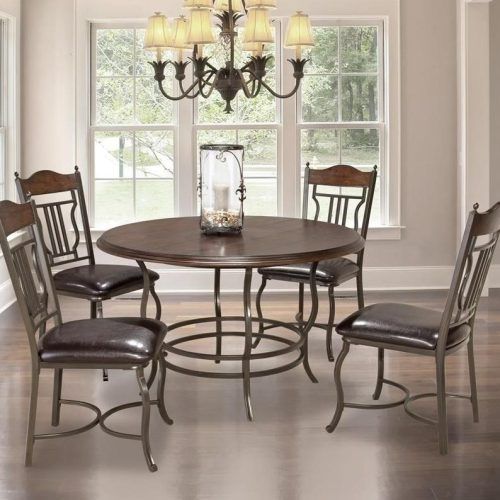 Jaxon 5 Piece Round Dining Sets With Upholstered Chairs (Photo 6 of 20)