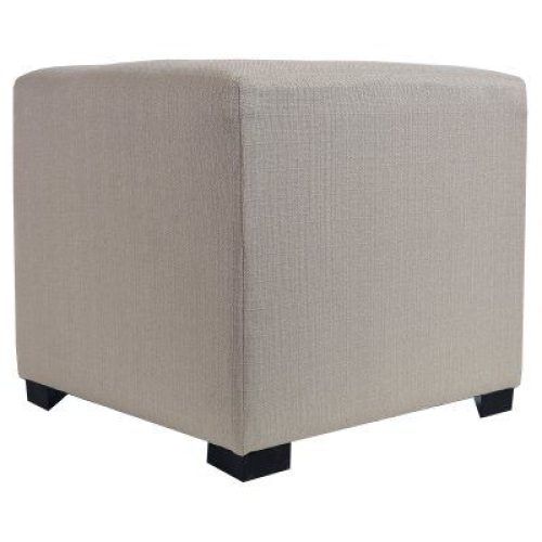 Gray And Cream Geometric Cuboid Pouf Ottomans (Photo 11 of 20)