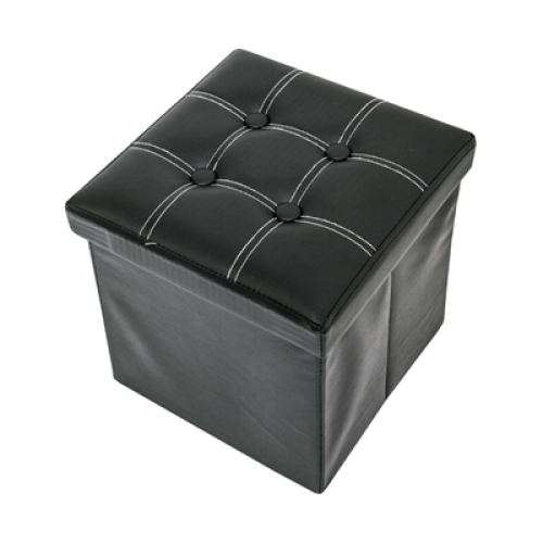 Black Faux Leather Cube Ottomans (Photo 5 of 17)