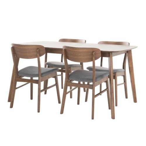 Evellen 5 Piece Solid Wood Dining Sets (Set Of 5) (Photo 3 of 20)