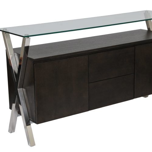 Contemporary Three Tier Glass Buffets With Black Metal Frame (Photo 15 of 20)
