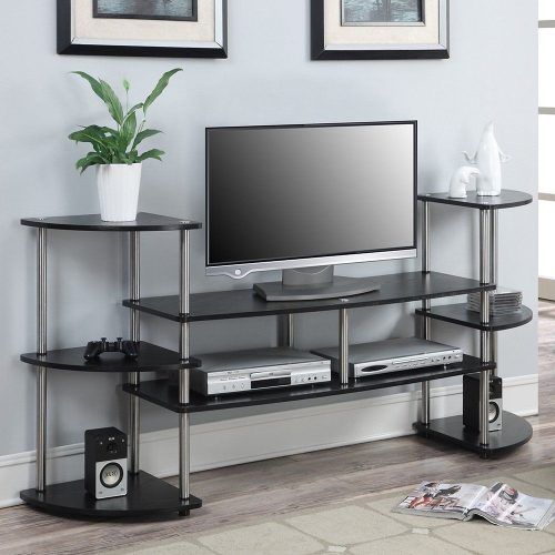 Space Saving Black Tall Tv Stands With Glass Base (Photo 8 of 20)