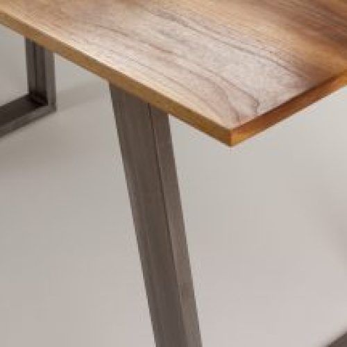 Oak Wood And Metal Legs Console Tables (Photo 15 of 20)