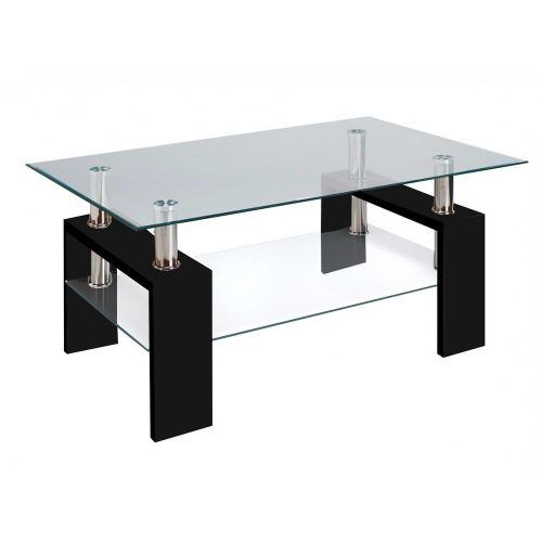 Contemporary Chrome Glass Top And Mirror Shelf Coffee Tables (Photo 8 of 20)