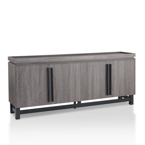 Contemporary Style Wooden Buffets With Two Side Door Storage Cabinets (Photo 11 of 20)