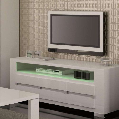 White High Gloss Tv Stands Unit Cabinet (Photo 2 of 15)