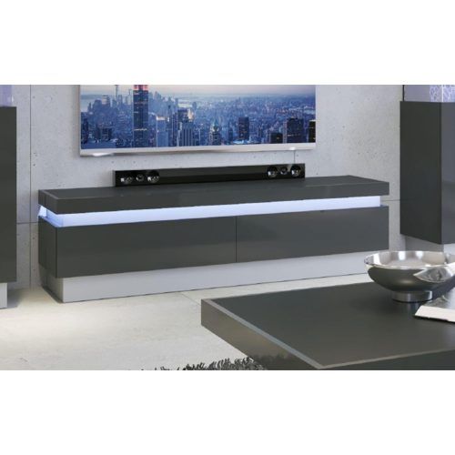 Tv Stands With 2 Open Shelves 2 Drawers High Gloss Tv Unis (Photo 13 of 20)