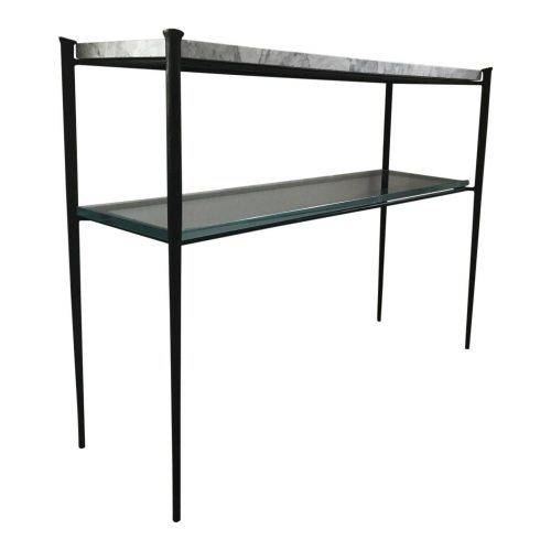 Parsons White Marble Top & Dark Steel Base 48X16 Console Tables (Photo 20 of 20)