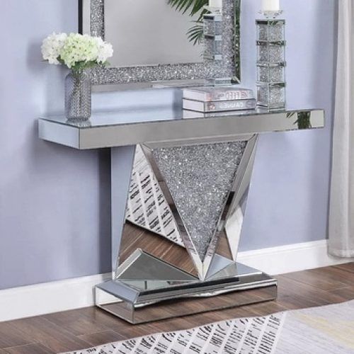 Geometric Glass Modern Console Tables (Photo 2 of 20)