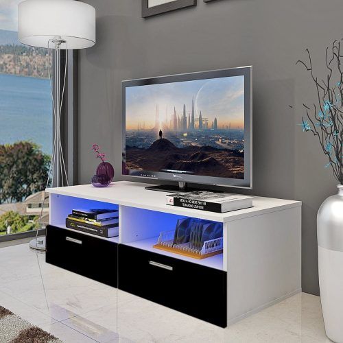 47" Tv Stands High Gloss Tv Cabinet With 2 Drawers (Photo 8 of 20)