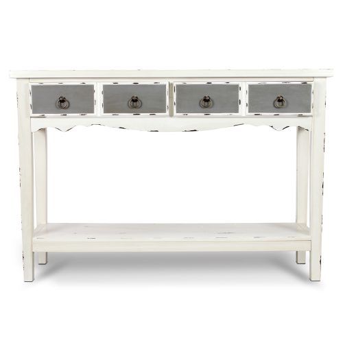 Antique White Distressed Console Tables (Photo 10 of 20)