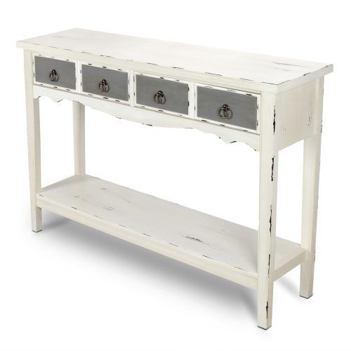 Antique White Distressed Console Tables (Photo 17 of 20)
