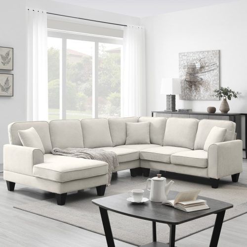 7-Seater Sectional Couch With Ottoman And 3 Pillows (Photo 6 of 20)