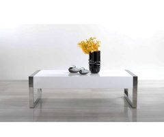 2024 Latest White and Chrome Coffee Tables
