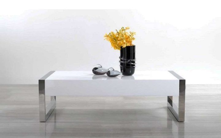 2024 Latest White and Chrome Coffee Tables