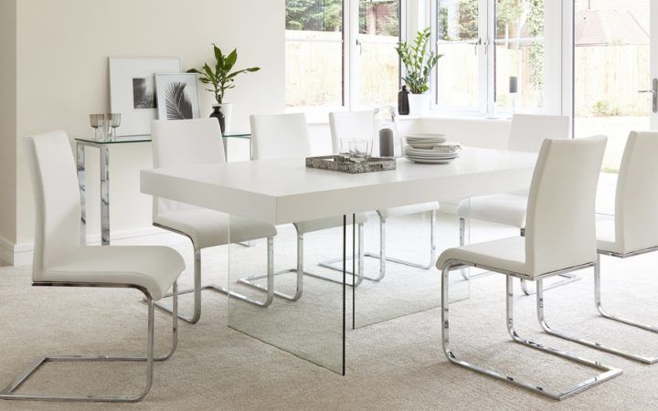 2024 Latest White Gloss and Glass Dining Tables