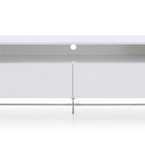 Zimtown Modern Tv Stands High Gloss Media Console Cabinet With Led Shelf And Drawers (Photo 16 of 20)