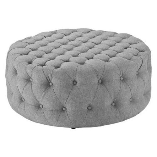 Tufted Fabric Ottomans (Photo 1 of 20)