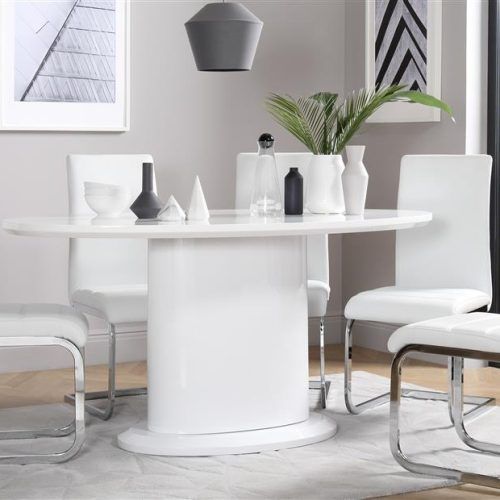 Oval White High Gloss Dining Tables (Photo 3 of 20)