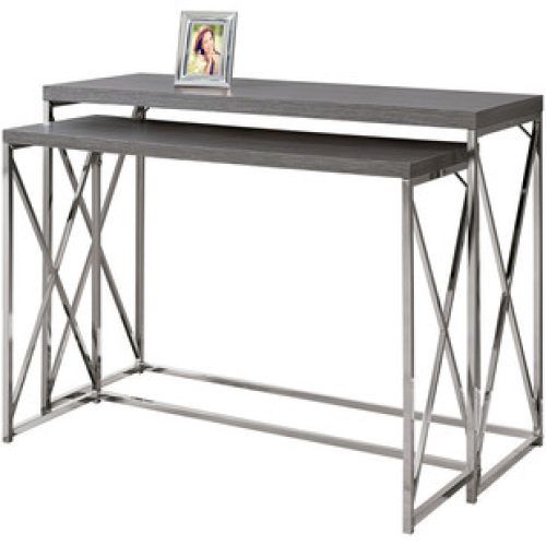 Gray Driftwood And Metal Console Tables (Photo 5 of 20)