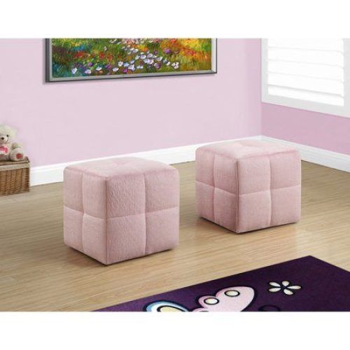 Pink Champagne Tufted Fabric Ottomans (Photo 6 of 20)