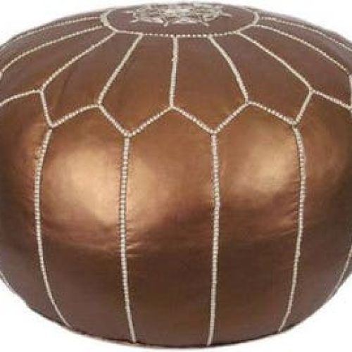 Brown Moroccan Inspired Pouf Ottomans (Photo 3 of 20)