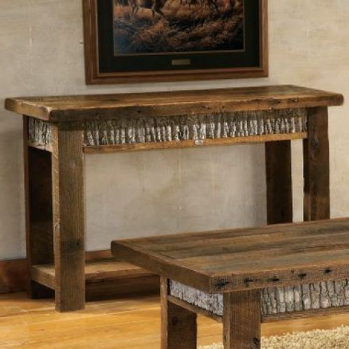 Rustic Oak And Black Console Tables (Photo 15 of 20)