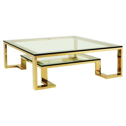 Antiqued Gold Rectangular Coffee Tables (Photo 3 of 20)