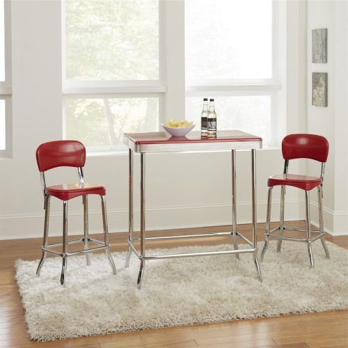 Bate Red Retro 3 Piece Dining Sets (Photo 1 of 20)
