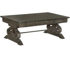 2024 Best of Bellamy Traditional Weathered Peppercorn Storage Coffee Tables