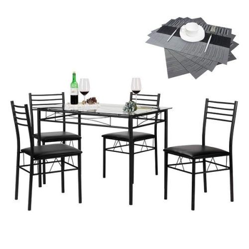 Black Glass Dining Tables And 4 Chairs (Photo 6 of 20)