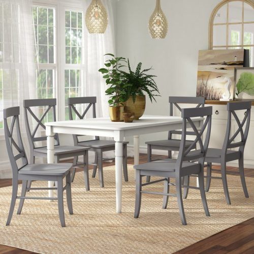 Laurent 7 Piece Rectangle Dining Sets With Wood Chairs (Photo 4 of 20)